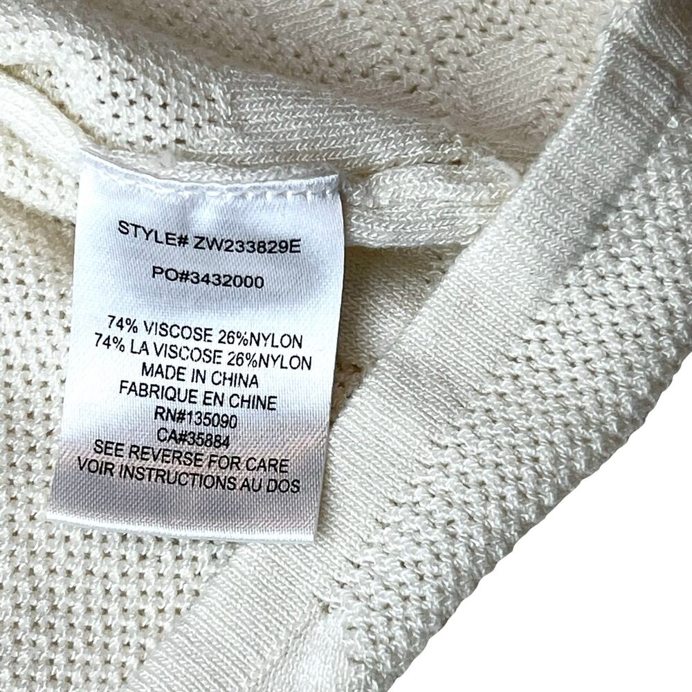 Z Supply Tibi Ivory Mesh Knit Floral Long Sleeve Sweater Top Size Medium - Picture 9 of 9